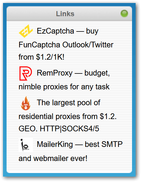 Ad links in a widget