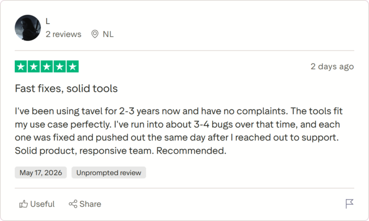 Отзыв от L на Trustpilot